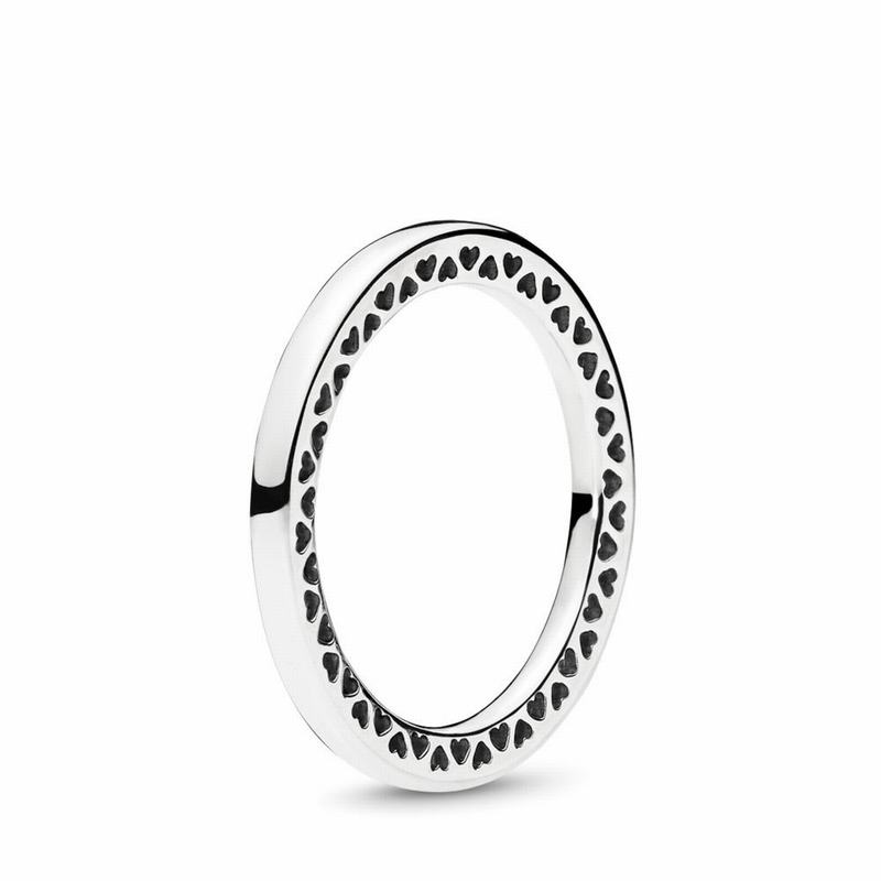 Pandora Classic Hearts Stackable Ring - Sterling Silver - Canada | XP4106KN